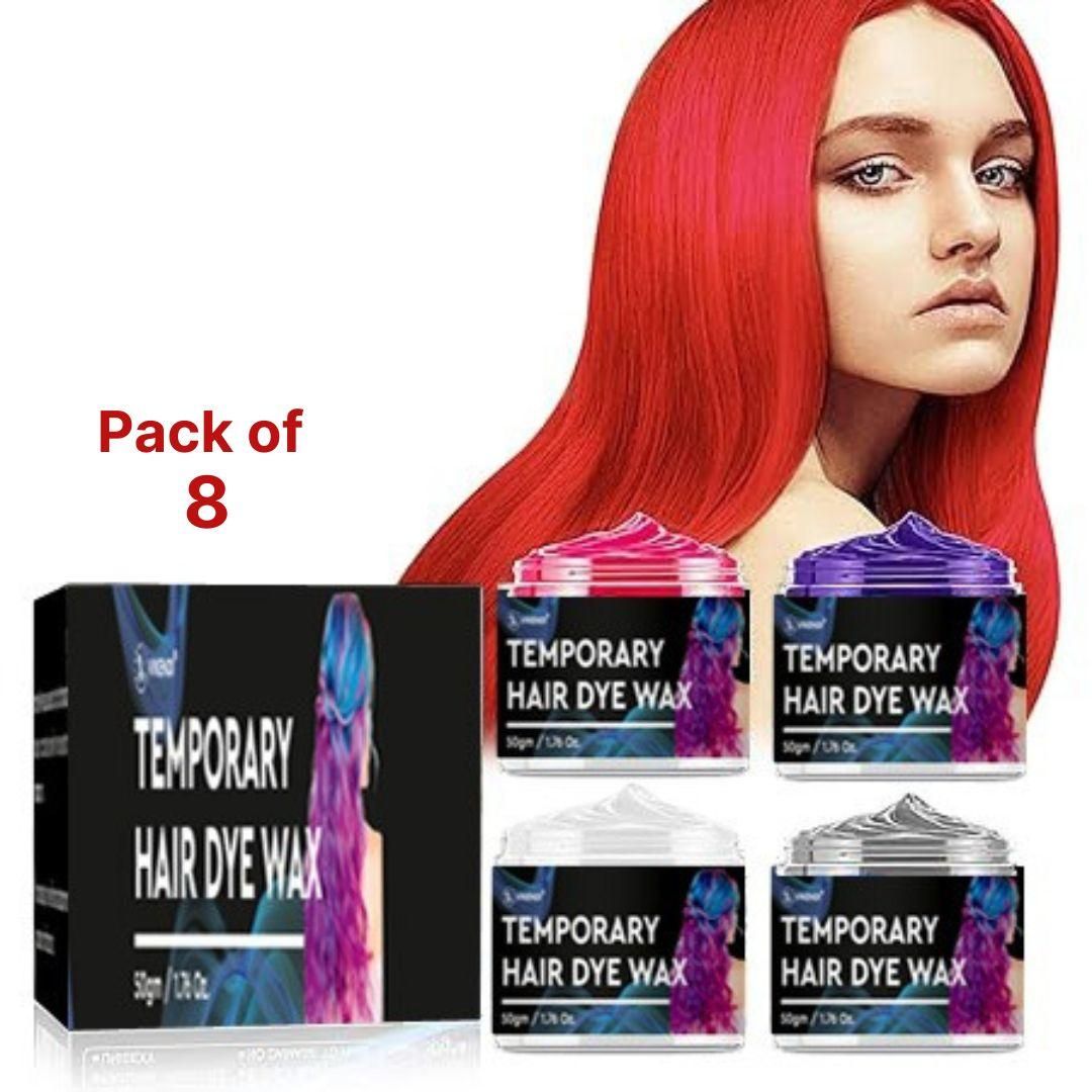 Temporary Hair Coloring Wax (Pack of 8) – Washable & Damage-Free Hair Color for Men & Women | NISHU Superstores