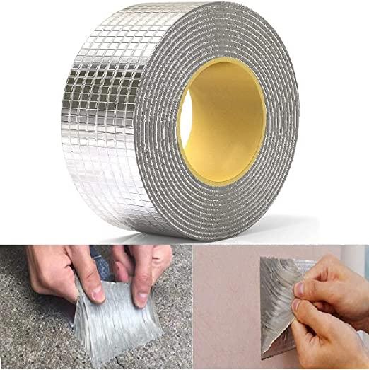 Leakage Repair Waterproof Tape (5cm x 5m) – Aluminum Foil Butyl Rubber Tape for Roof, Pipe & Surface Cracks | NISHU Superstores