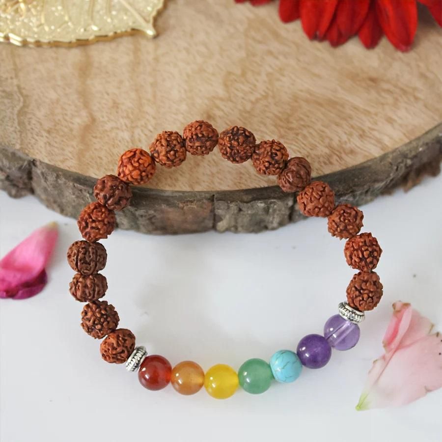 7 Chakra Rudraksha Bracelet – Healing Spiritual Energy Beads | NISHU Superstores