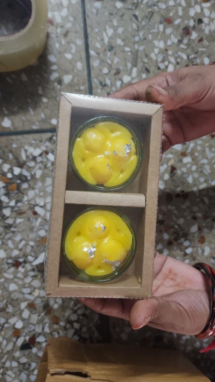 Rasmalai Scented Candle – Pack of 4 Aromatic Decorative Candles | NISHU Superstores
