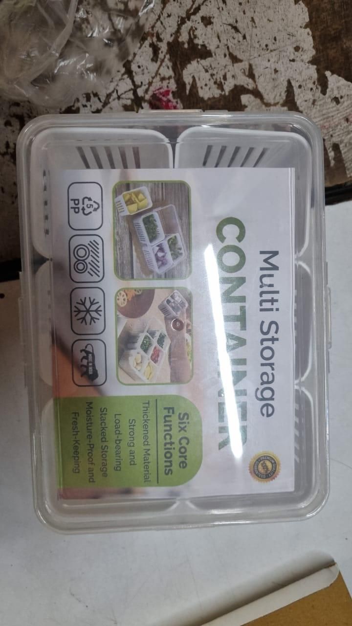 Food Storage Box with Lid & 6 Compartments – Meal Prep & Kitchen Organizer | NISHU Superstores