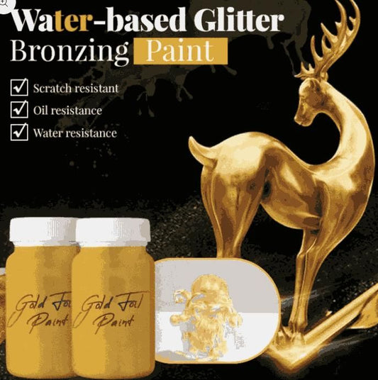 Water-based Glitter Bronzing Paint metallic paint Water-Based Glitter Bronzing Metallic Paint 100g | Shimmer Finish Paint for Art & Décor | NISHU Superstores