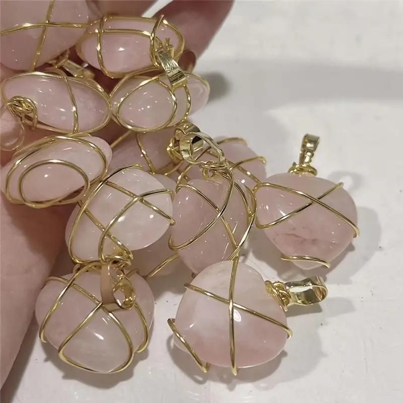 Fashion Metal Wrapped Love Heart Crystal Stone Pendant – Elegant Jewelry | NISHU Superstores