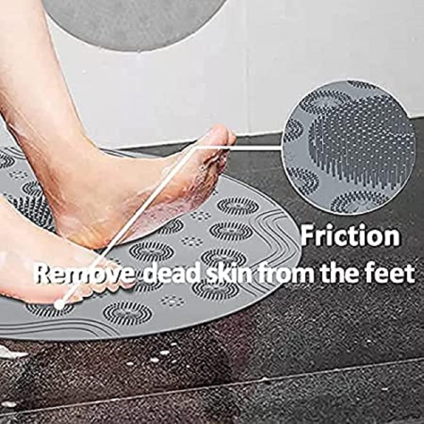 Shower Foot Scrubber & Massager Pad (Pack of 1) – Non-Slip, Dead Skin Remover with Suction Cups | NISHU Superstores