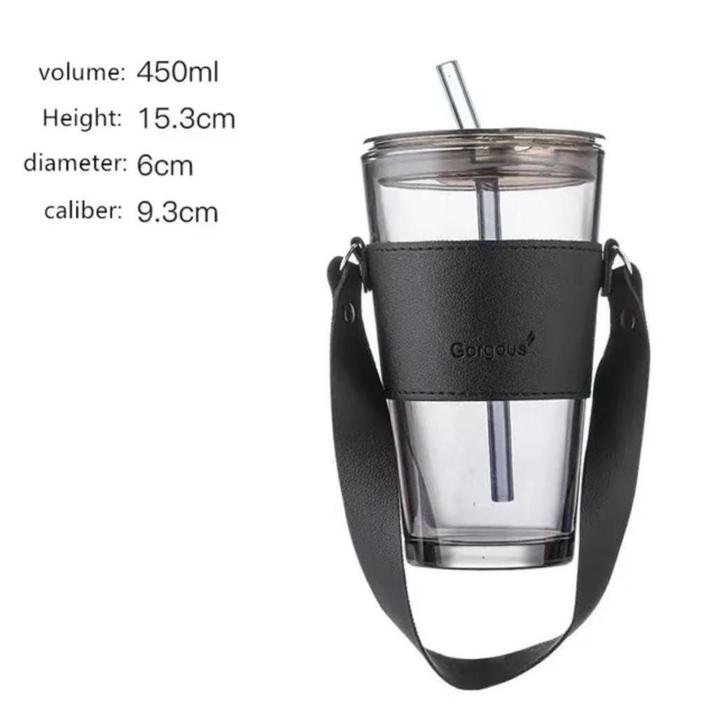Glass Tumbler with Glass Straw & Lid – Eco-Friendly Reusable Drinkware | NISHU Superstores