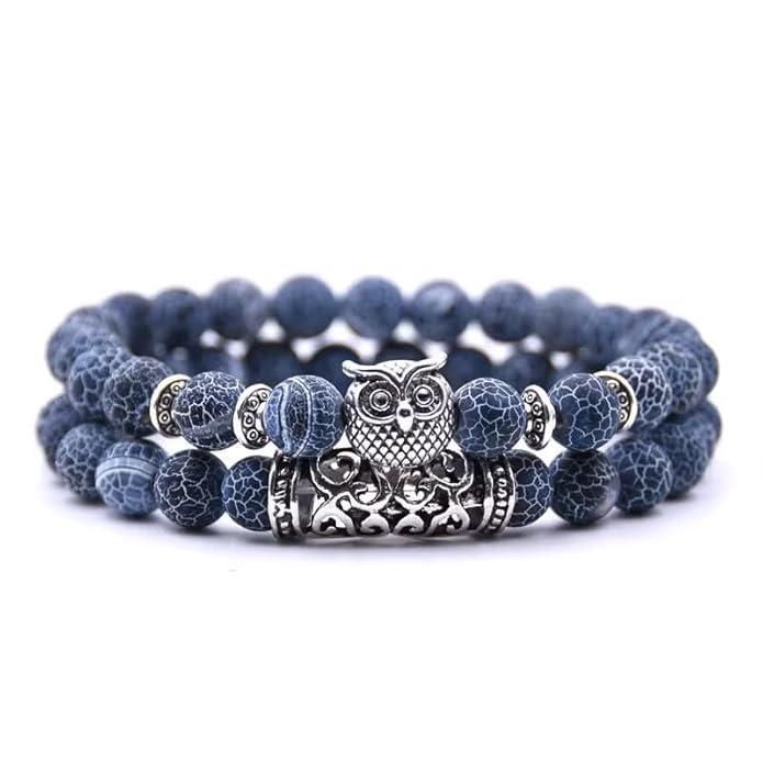 Natural Stone Owl Bracelet | Stylish & Healing Jewelry | NISHU Superstores