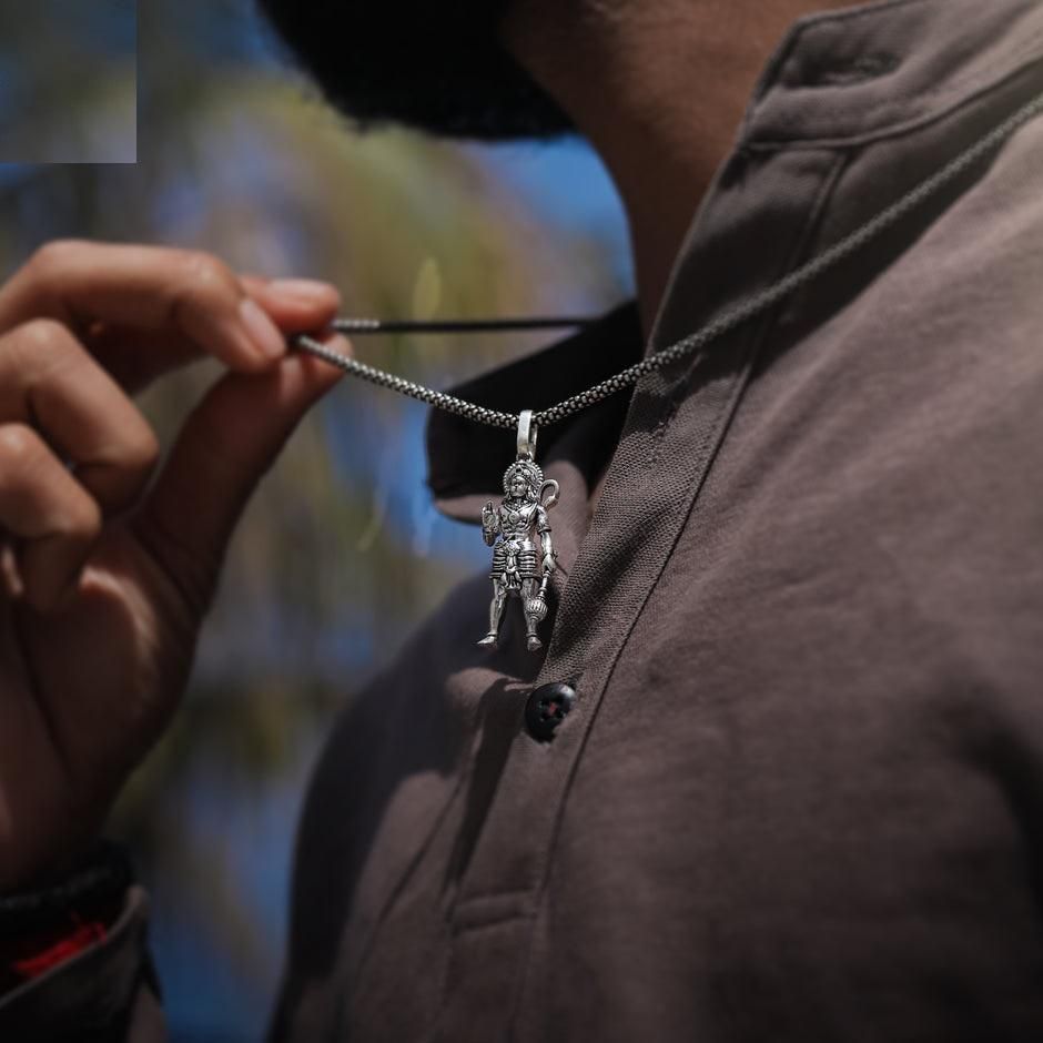 Lord Hanuman Pendant with Chain – Power, Protection & Devotion | NISHU Superstores