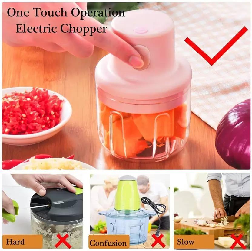 KolorFish Electric Mini Garlic Chopper 250ml – Portable Electric Vegetable Chopper | NISHU Superstores