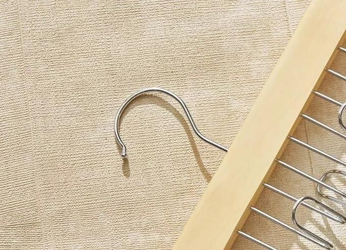 Multifunctional Wooden Hanger with Metal Hooks – Wall Mount Rack (Pack of 1) | NISHU Superstores