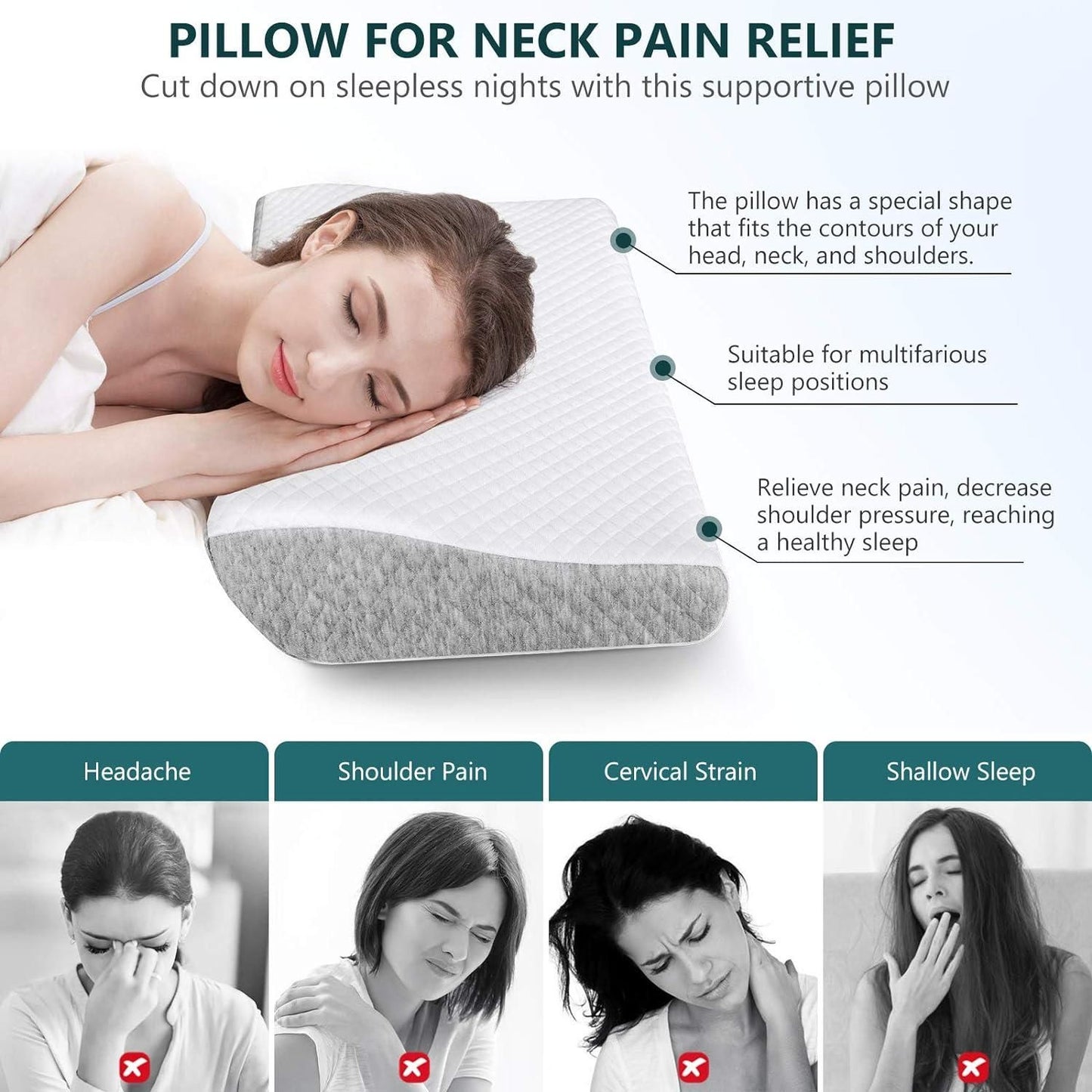 Foam Pillow for Neck Pain Relief – Orthopedic Support & Comfort | NISHU Superstores