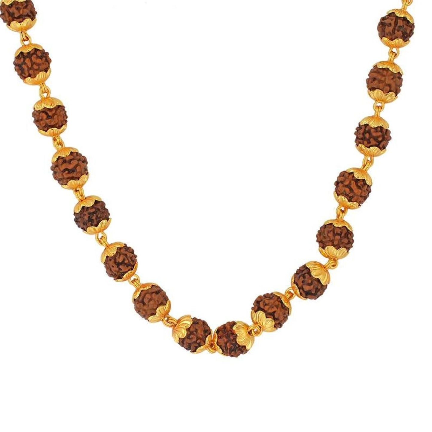 Gold-Plated Rudraksha Mala – Spiritual & Elegant Divine Necklace | NISHU Superstores