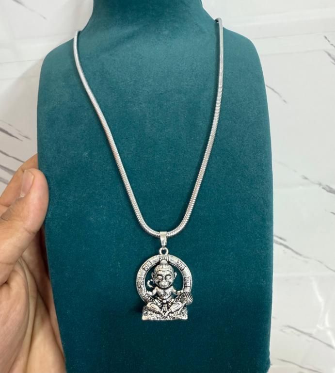 Lord Bal Hanuman Pendant with Chain – Divine Child Form Hanuman Necklace | NISHU Superstores