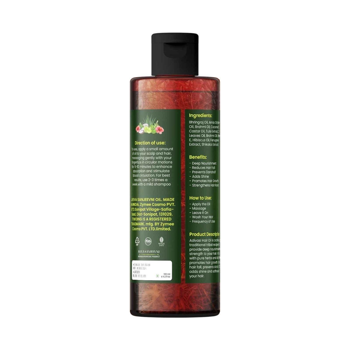 ADIVASI JEEVA SANJEEVINI Hair Oil 125ml (Pack of 2) – Herbal Hair Growth & Scalp Nourishment | NISHU Superstores
