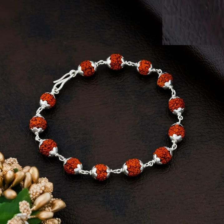 Silver Plated Rudraksha Bracelet for Men & Women | Spiritual Jewelry – NISHU Superstores