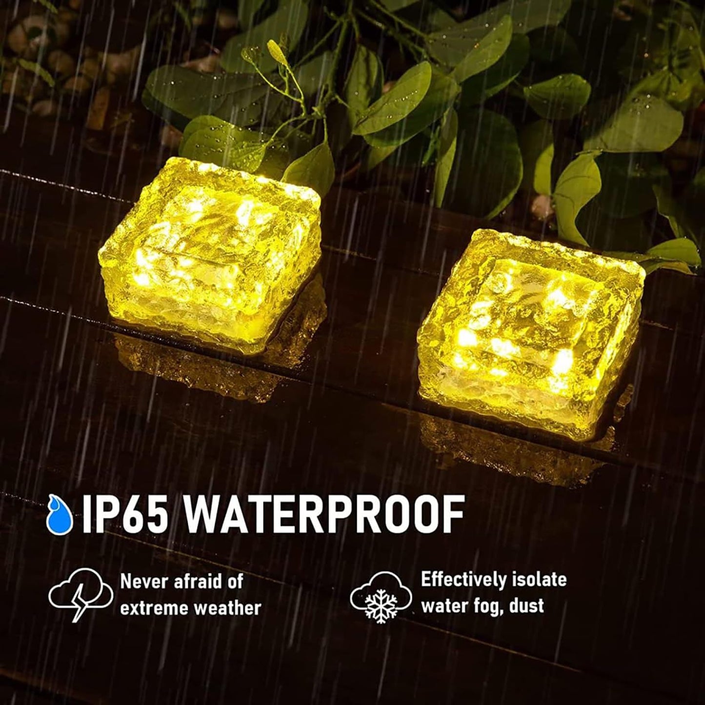 Solar Ice Cube Shaped Garden Light – Warm White Outdoor Decorative Solar Lights for Walkway, Pathway, Backyard & Parties | NISHU Superstores