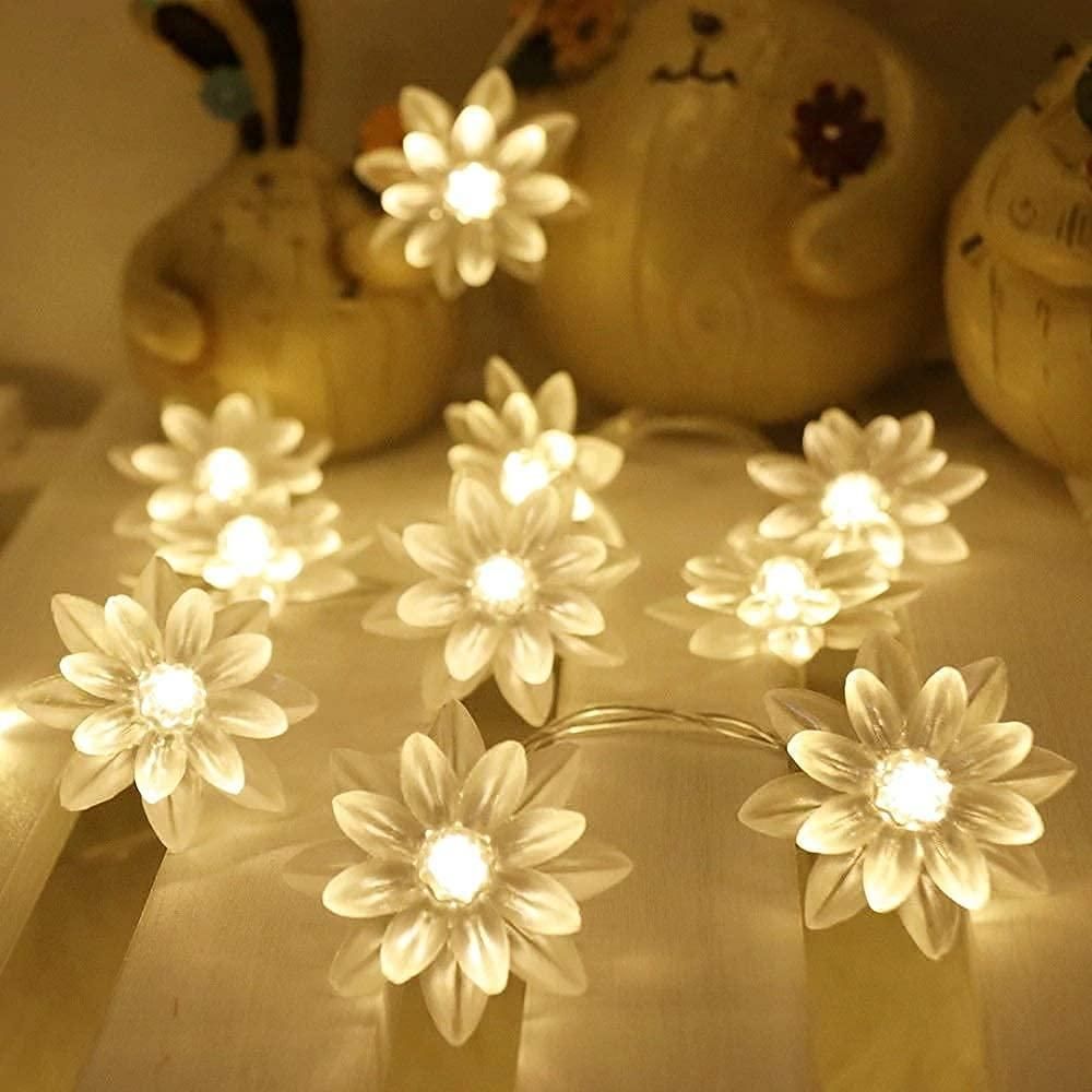 16 LED Lotus Flower Decoration Lights – 3 Meters Magical Ambiance | NISHU Superstores