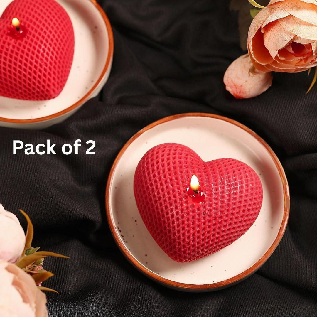 3D Heart-Shaped Scented Candle – Romantic Aromatic Candle (Pack of 2) | NISHU Superstores