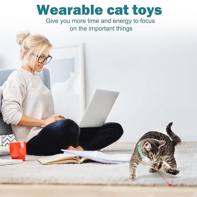 Pet Laser Collar Toy – Automatic Self-Teasing Laser Chase for Cats & Dogs | NISHU Superstores