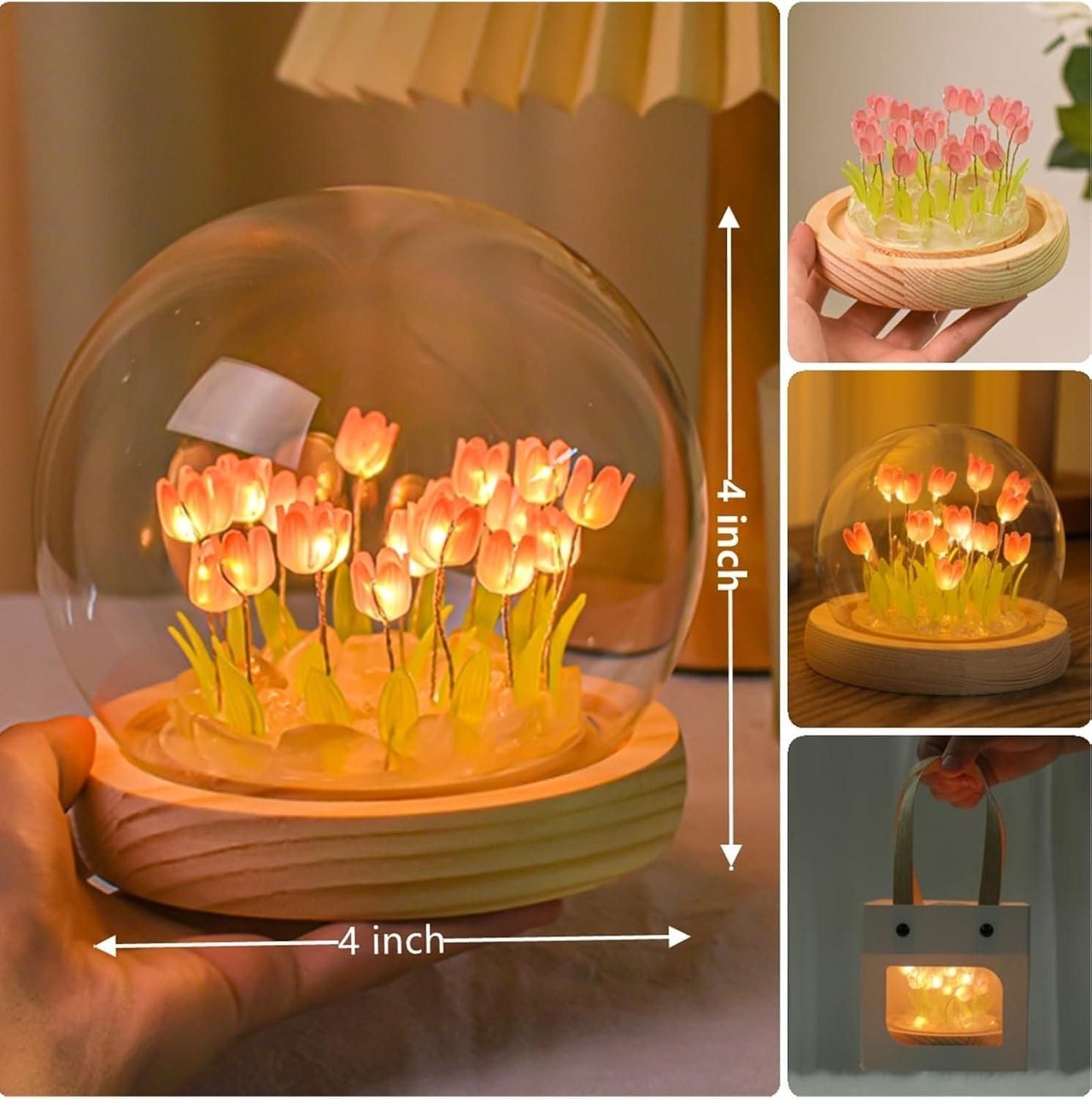 Round Tulip Light – Elegant LED Night Lamp for Home Décor | NISHU Superstores