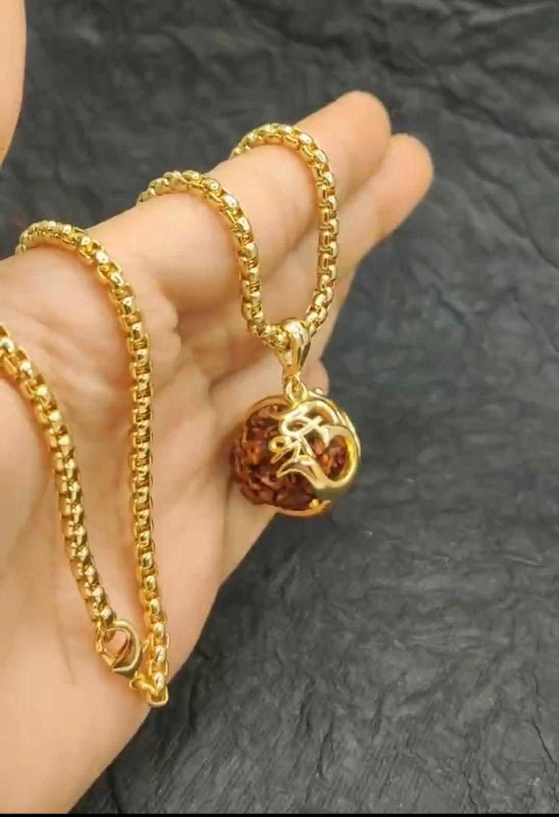 Om Rudraksha Pendant With Chain – Spiritual & Elegant Jewelry | NISHU Superstores