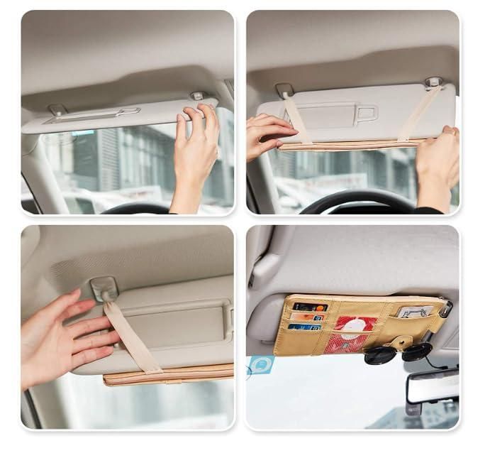 Car Styling Visor Organizer – Auto Sun Visor Storage Pouch for Cards, Pens & Essentials | NISHU Superstores