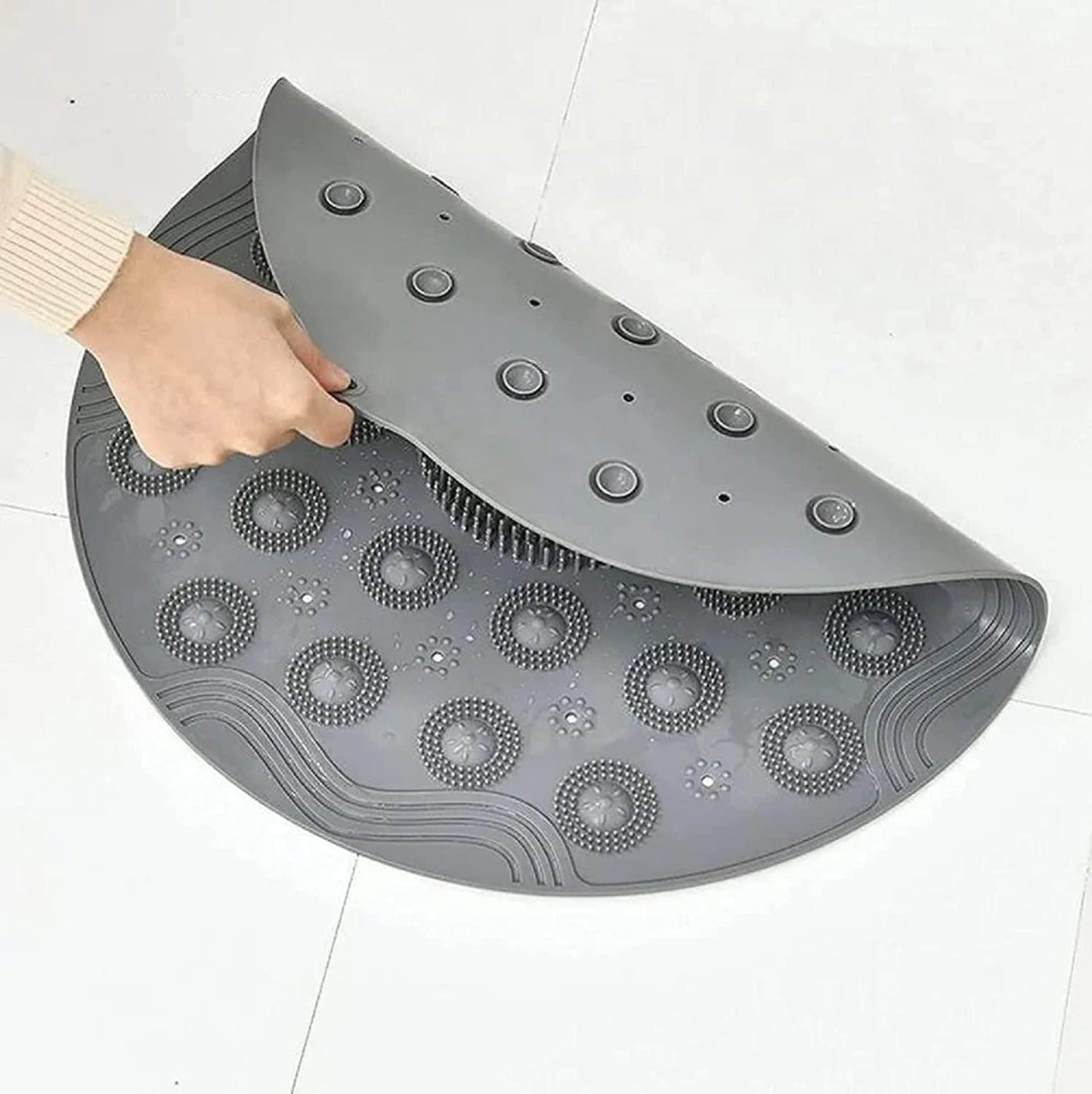Shower Foot Scrubber & Massager Pad (Pack of 1) – Non-Slip, Dead Skin Remover with Suction Cups | NISHU Superstores