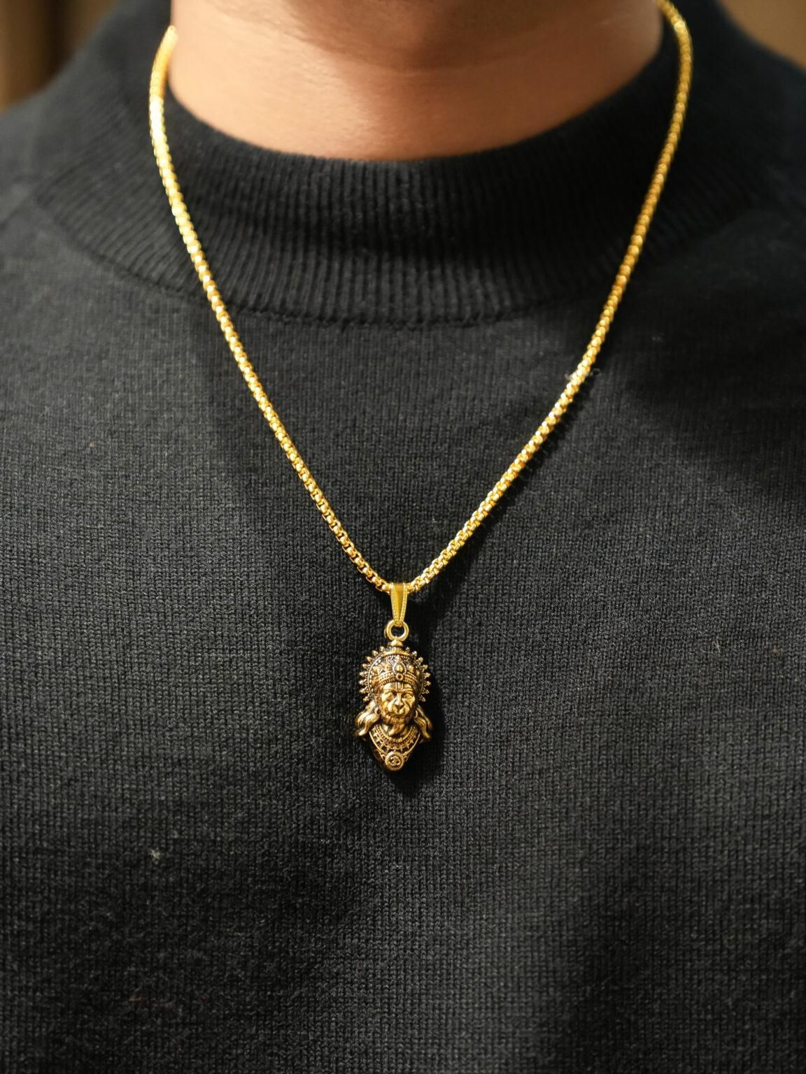 Lord Hanuman Pendant with Chain | Devotional Jewelry | NISHU Superstores