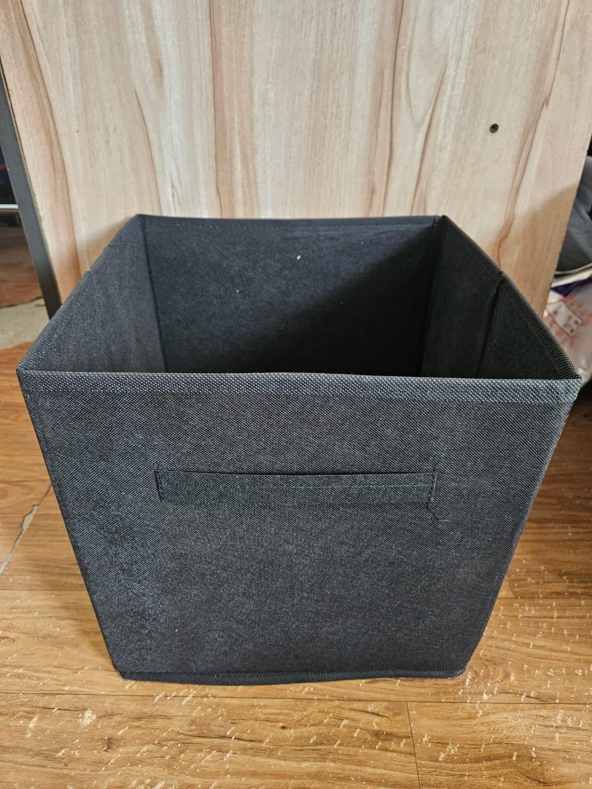 Fabric Storage Basket Organizer Box – Open Design, Black (Pack of 2) | NISHU Superstores