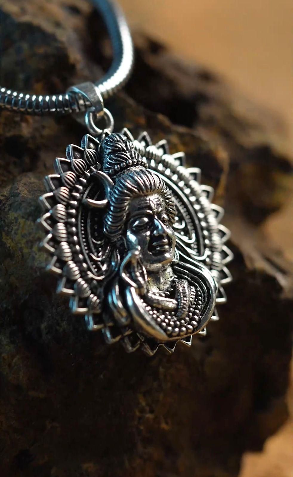 Lord Shiva Pendant with Snake Chain – Spiritual Jewelry for Men & Women | NISHU Superstores