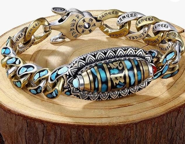 Six-Character Mantra Nine-Eyed Dzi Bead Bracelet – Spiritual Protection | NISHU Superstores
