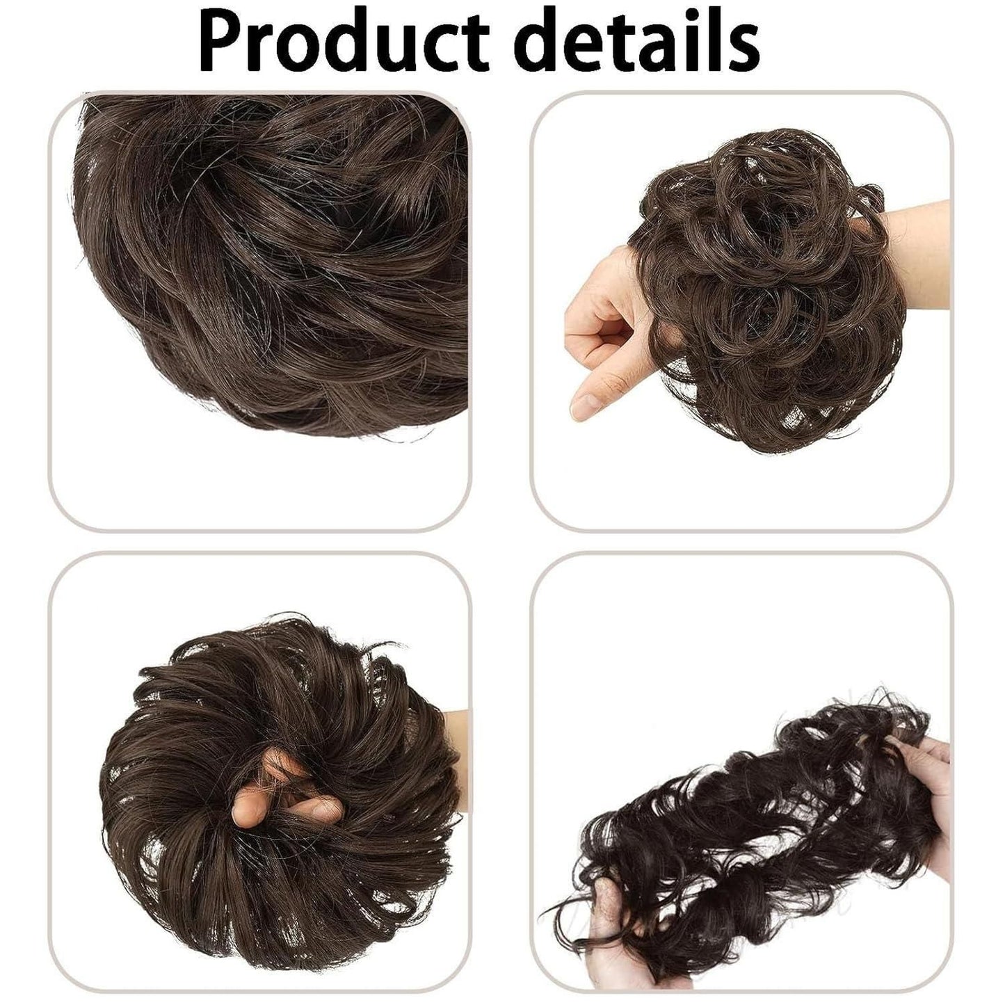 Elastic Artificial Hair Bun – Brown & Black (Pack of 2) | NISHU Superstores
