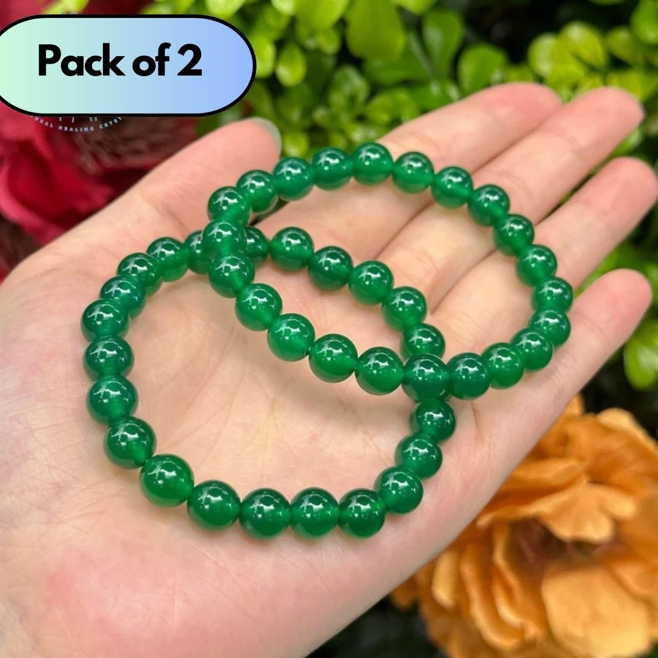 Green Jade Bracelet (Pack of 2) – Natural Healing Crystal Bracelets | NISHU Superstores