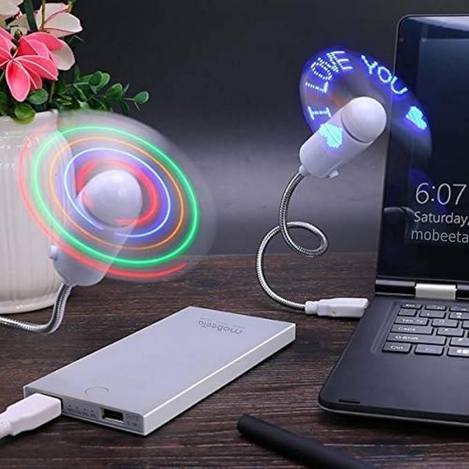 USB LED Fan with Programmable Message Display – Custom Text CD Software | NISHU Superstores