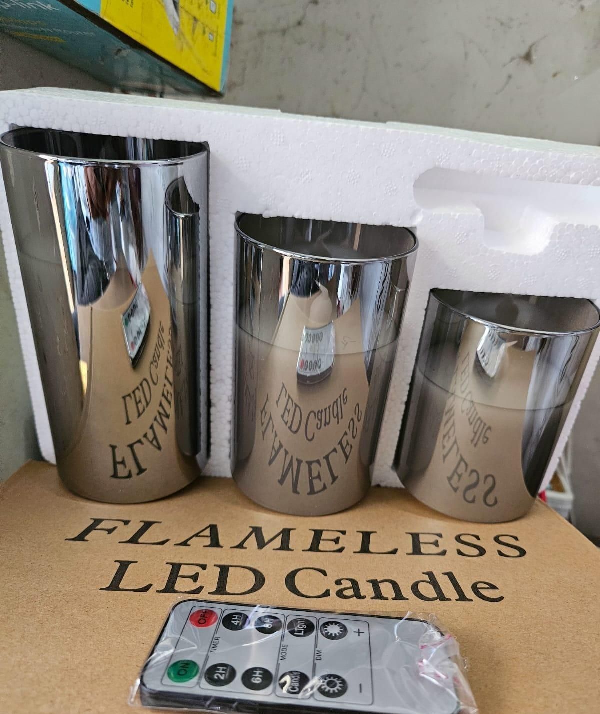 Magic Grey Glass Flameless Candles – Battery Operated with Timer | NISHU Superstores