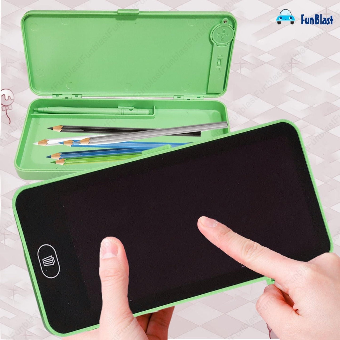 Writing Tablet Pencil Case – 2-in-1 Stationery Organizer with LCD Writing Pad | NISHU Superstores
