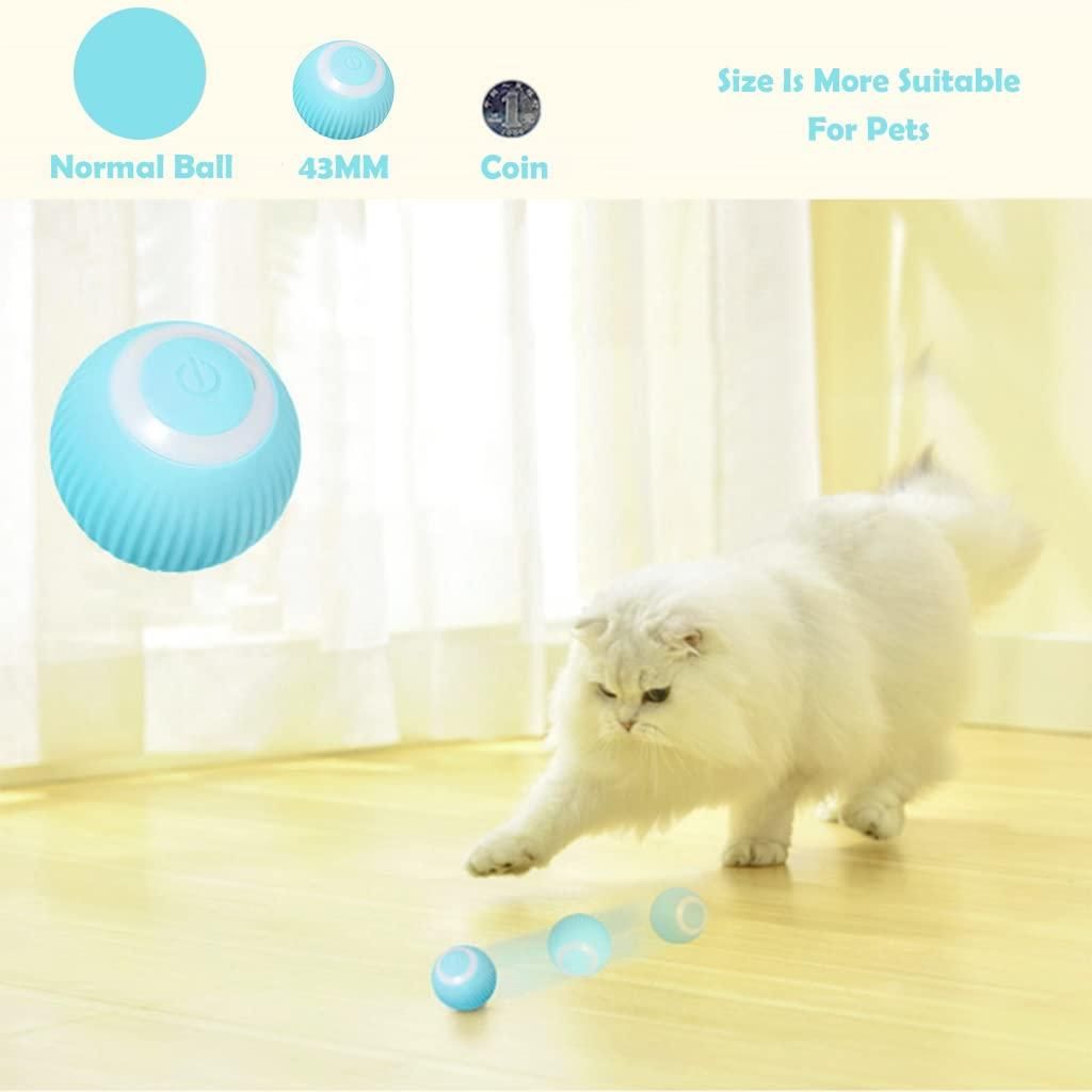 Interactive Rotating Cat Toy Ball with LED Light – USB Rechargeable | NISHU Superstores