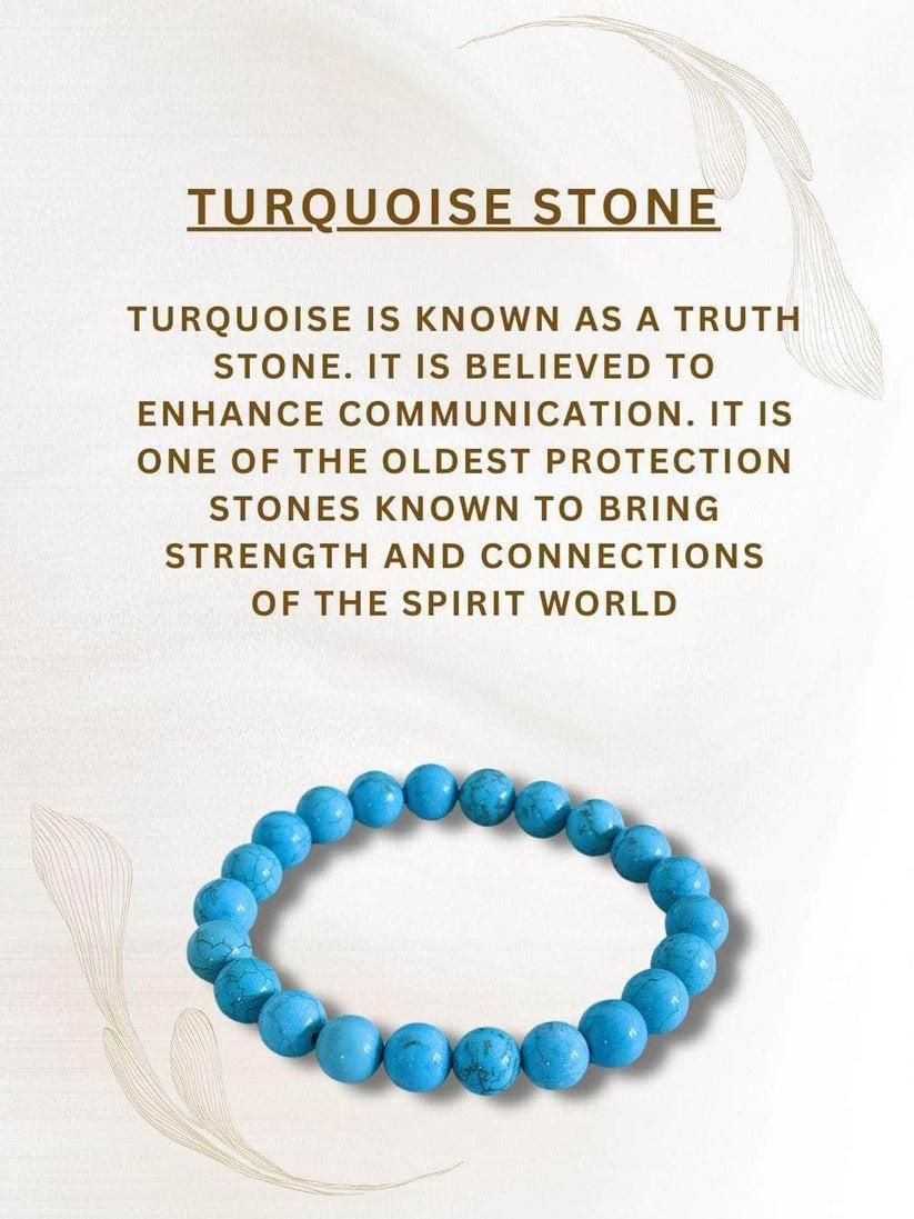 Firoza (Turquoise) Stone-Beads Bracelet | Healing & Energy Jewelry | NISHU Superstores