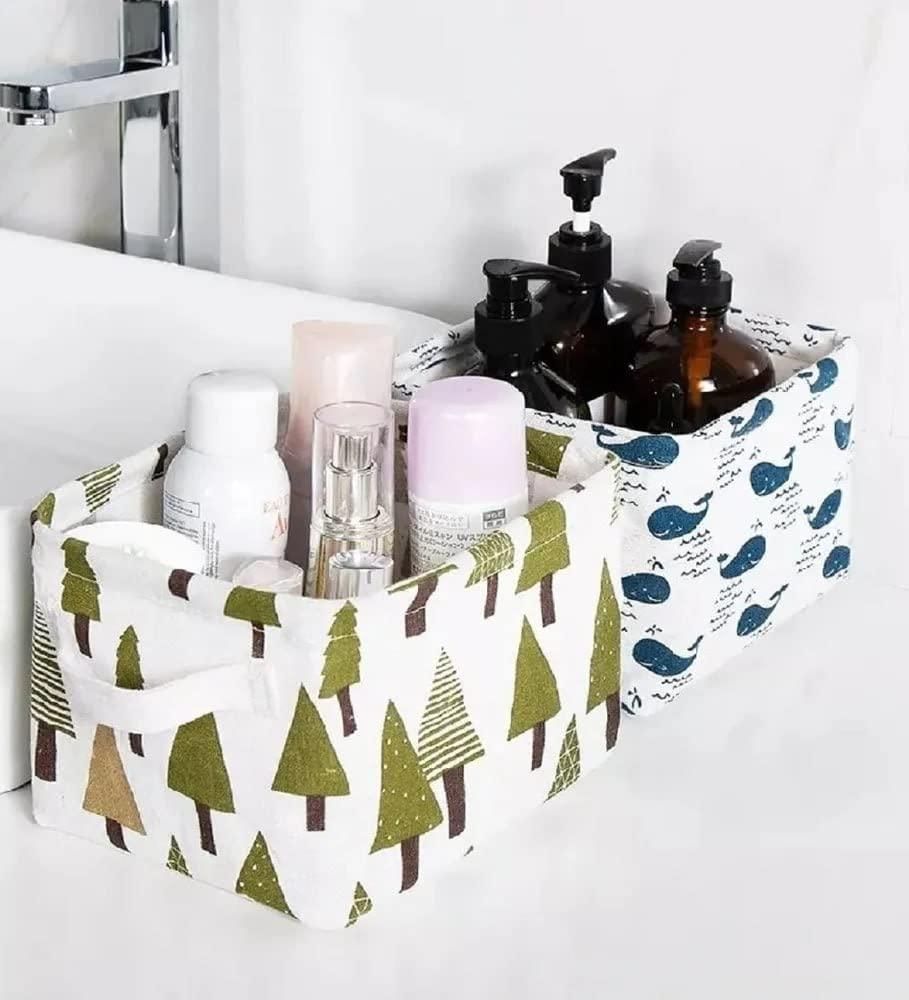 Canvas Fabric Storage Basket with Handle – Foldable & Stylish Organizer | NISHU Superstores