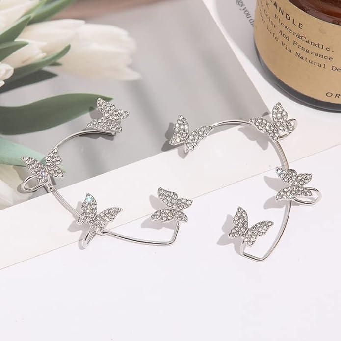 Stylish Butterfly Ear Crawler Cuff Earrings – Trendy Jewelry for Women & Girls | NISHU Superstores