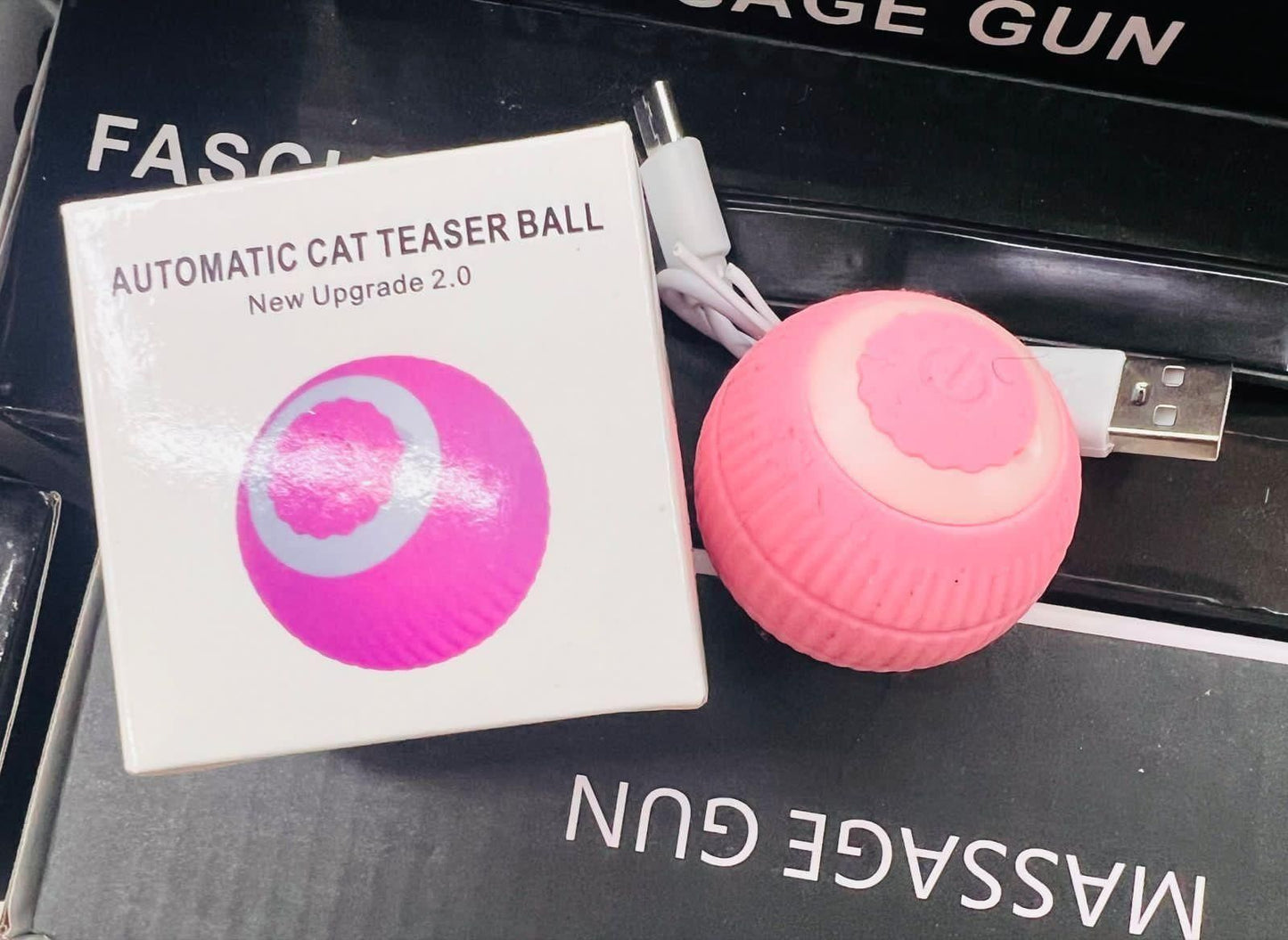 Interactive Rotating Cat Toy Ball with LED Light – USB Rechargeable | NISHU Superstores