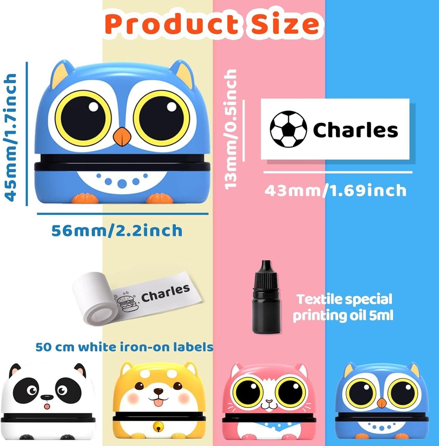 Cute Animal Design Name Stamp Kit – Personalized Kids Clothing & School Supplies | NISHU Superstores