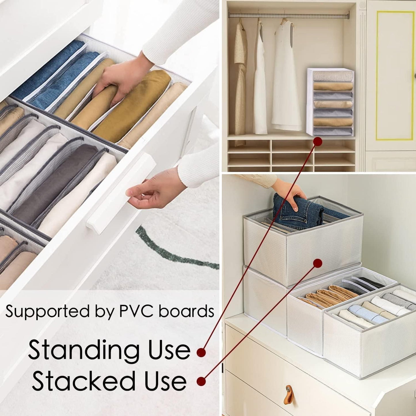 Clothes Organizer for Wardrobe Storage (Pack of 2) – Shirt & Pant Drawer Divider | NISHU Superstores
