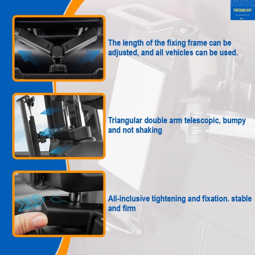 Car Mount Holder for Tablets & Phones (4.7–12.9 inches) | 360° Adjustable Dashboard & Seat Mount | NISHU Superstores