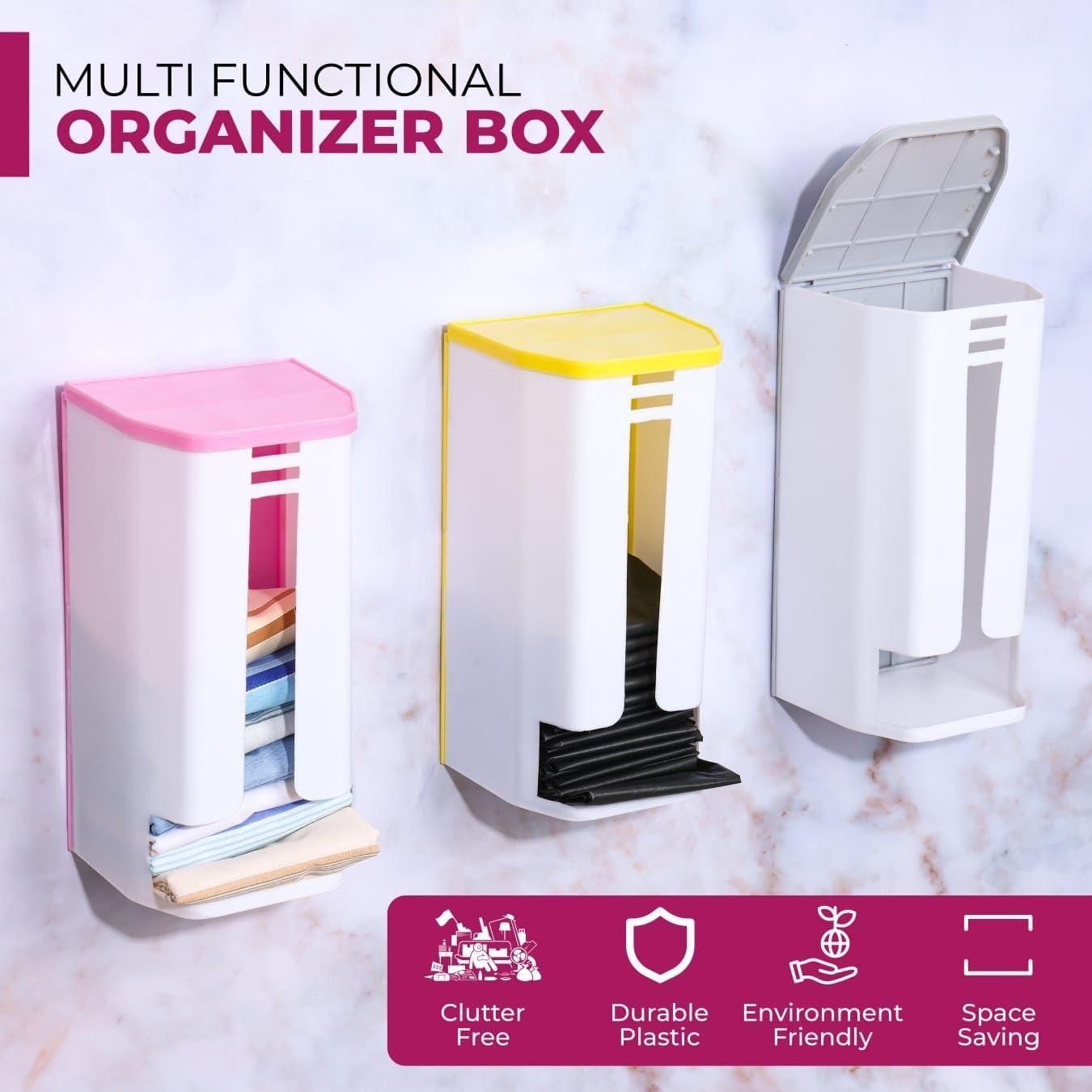 Kitchen Dispenser Grocery Bags Holder & Storage Box – Wall Mount Organizer | NISHU Superstores