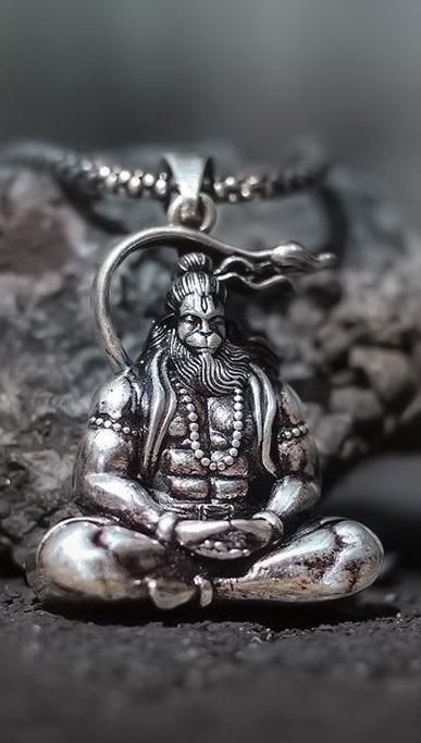 Hanuman Silver Locket with Chain – Spiritual Jewelry for Protection | NISHU Superstores