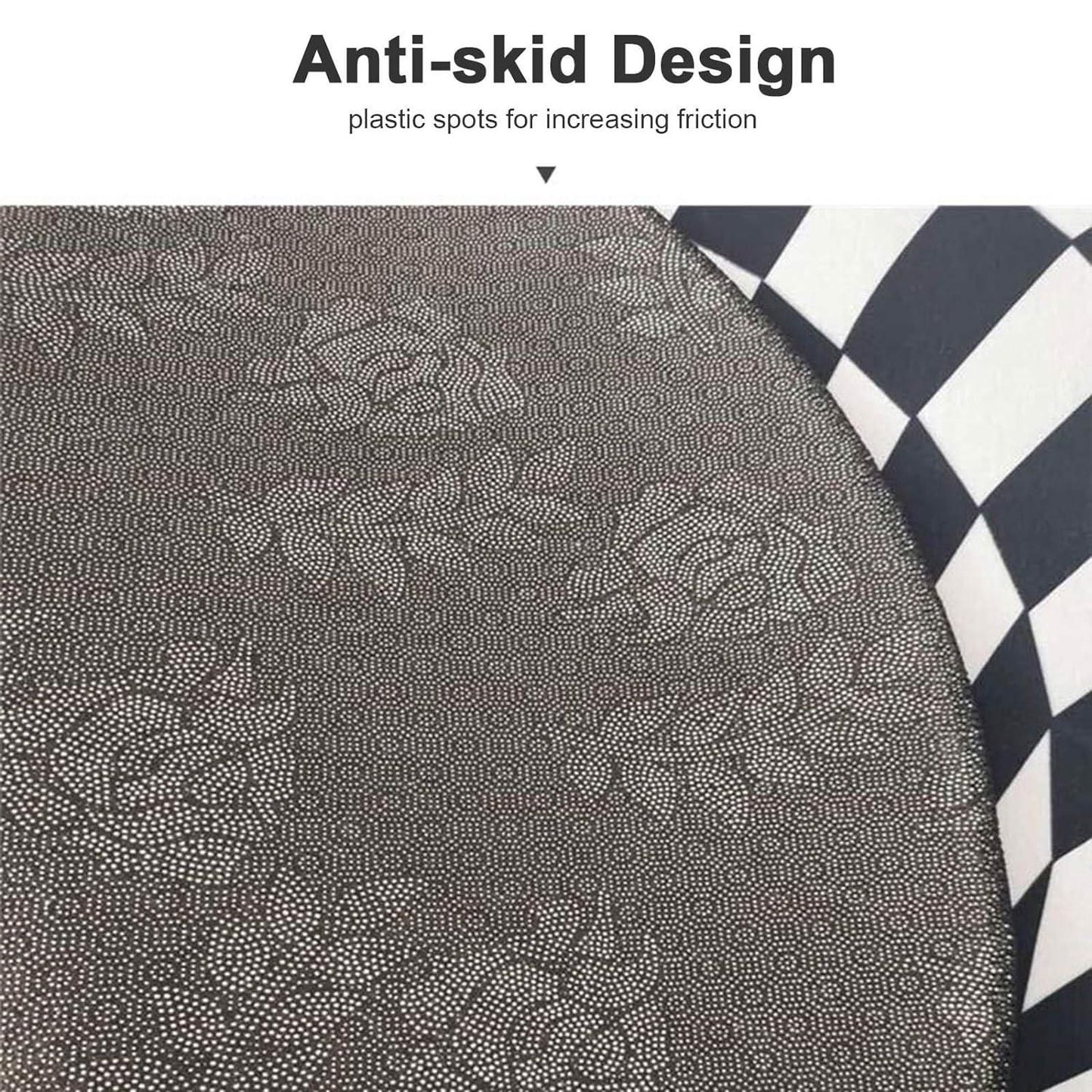 Black & White Checks Round 3D Printed Carpet – Stylish & Durable Floor Décor | NISHU Superstores