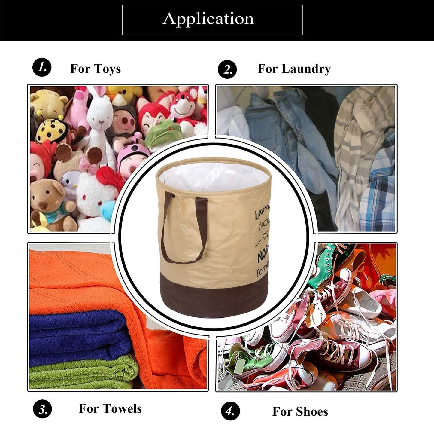 Round Non-Woven Laundry Bag/Hamper – Foldable, Lightweight & Durable | NISHU Superstores
