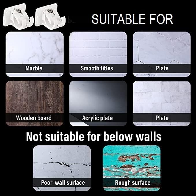 Self-Adhesive Wall Mount Clip Hooks (Pack of 2) – Instant Stick-On Hangers | NISHU Superstores