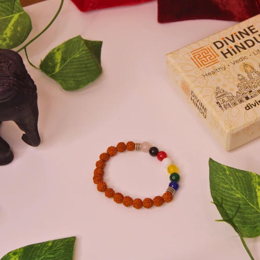 7 Chakra Rudraksha Bracelet – Healing Spiritual Energy Beads | NISHU Superstores