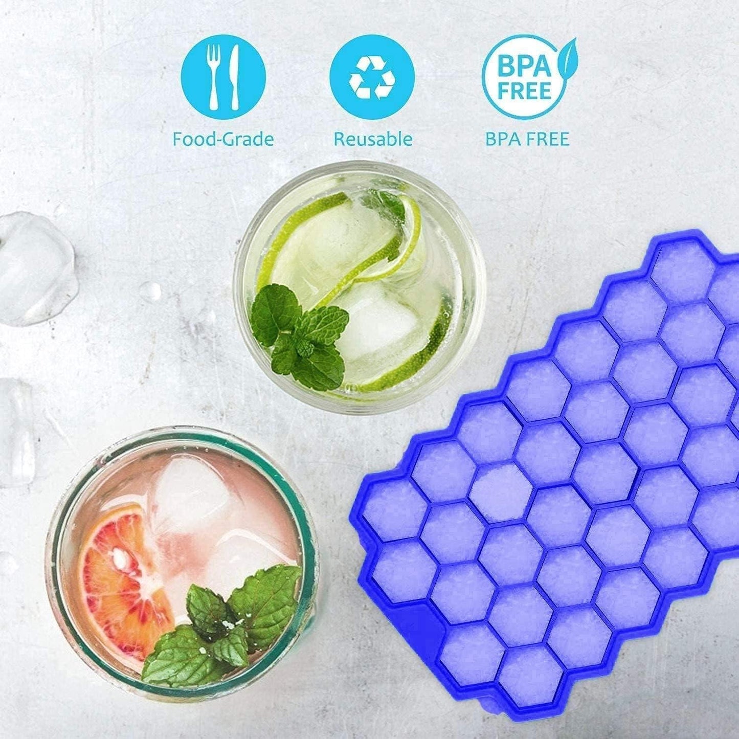 Ice Cube Maker Tray (Pack of 2) – Easy Release & Stackable Design | NISHU Superstores